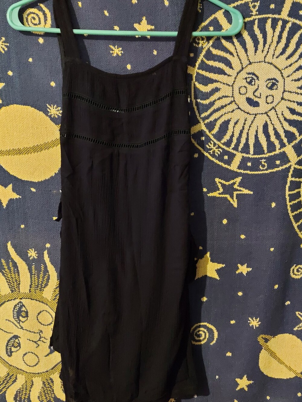 tobi black tank top w adjustable tie string sides - Picture 2 of 2
